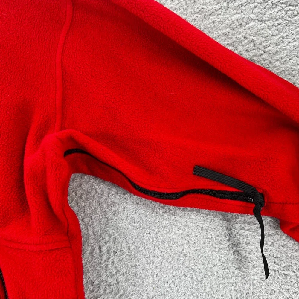 The North Face Vintage Fleece Zipper Jacket Made in USA Red‎ Size Large READ